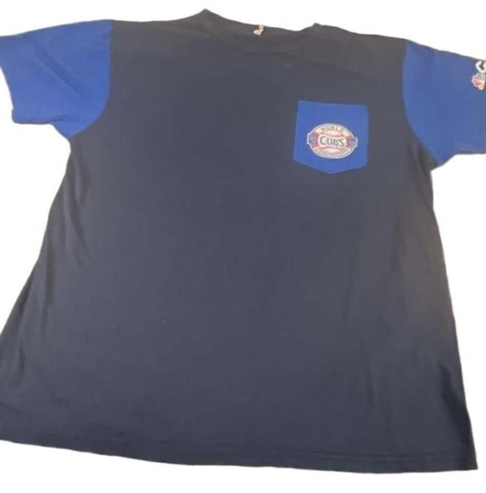 Gildan Chicago Cubs 2016 World Series Champions T-Shirt Size L Navy Blue